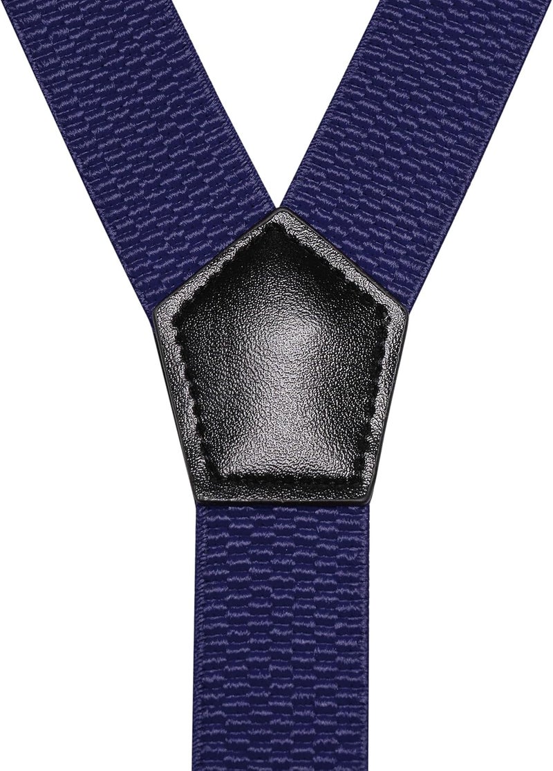 RBOCOTT Mens Solid Color Suspender with 3 Cilps Adjustable Braces - Image 4